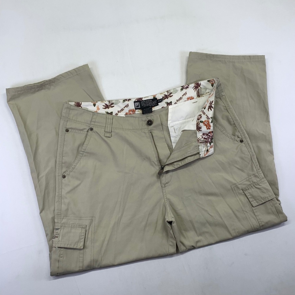 Micros Cargo Pants 34x27 Beige Military Forces Relaxed Fit Baggy Y2k Skater